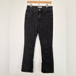 Zara black split hem jeans